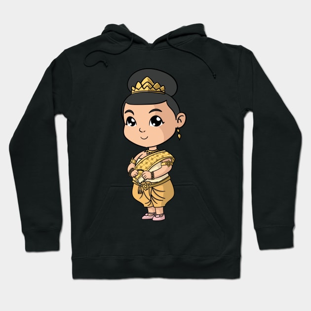 Khmer Cambodian Young Girl Character Hoodie by KhmeRootz